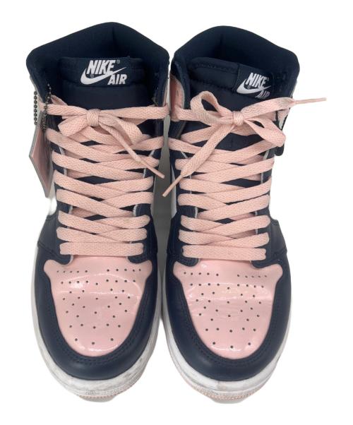 NIKE（ナイキ）NIKE (ナイキ) WMNS AIR JORDAN 1 RETRO HIGH OG ピンク×ネイビー サイズ:24.5の古着・服飾アイテム