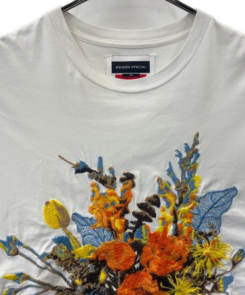 MAISON SPECIAL（メゾンスペシャル）MAISON SPECIAL (メゾンスペシャル) MAISON SPECIAL  Tシャツ　フラワー刺繍 ホワイト サイズ:00の古着・服飾アイテム