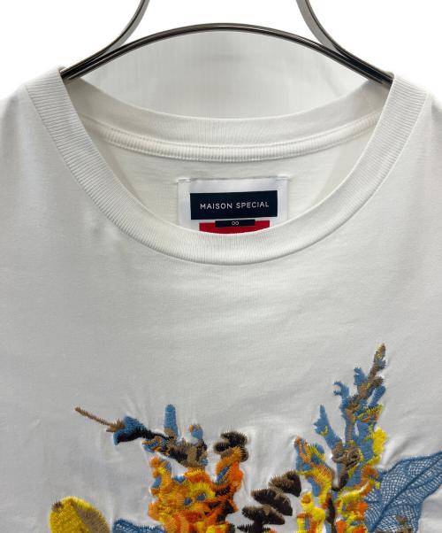 MAISON SPECIAL（メゾンスペシャル）MAISON SPECIAL (メゾンスペシャル) MAISON SPECIAL  Tシャツ　フラワー刺繍 ホワイト サイズ:00の古着・服飾アイテム