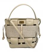 ZANCHETTIザンケッティー）の古着「WOVEN BUCKET SMALL  2WAYバッグ」｜ベージュ