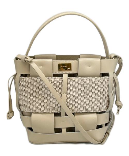 ZANCHETTI（ザンケッティー）ZANCHETTI (ザンケッティー) WOVEN BUCKET SMALL  2WAYバッグ ベージュの古着・服飾アイテム