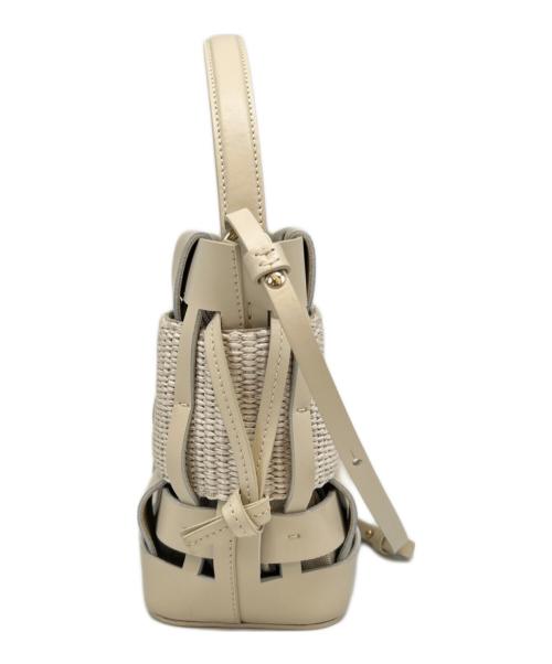 ZANCHETTI（ザンケッティー）ZANCHETTI (ザンケッティー) WOVEN BUCKET SMALL  2WAYバッグ ベージュの古着・服飾アイテム