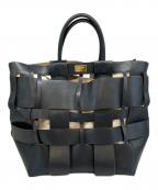 ZANCHETTIザンケッティー）の古着「WOVEN SHOPPER　トートバッグ」｜ブラック