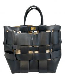 ZANCHETTI（ザンケッティー）の古着「WOVEN SHOPPER　トートバッグ」｜ブラック