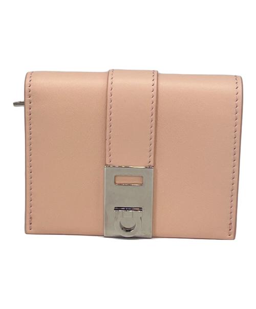 Ferragamo（フェラガモ）Ferragamo (フェラガモ) Ferragamo  ガンチーニ　2つ折り財布 ピンクの古着・服飾アイテム