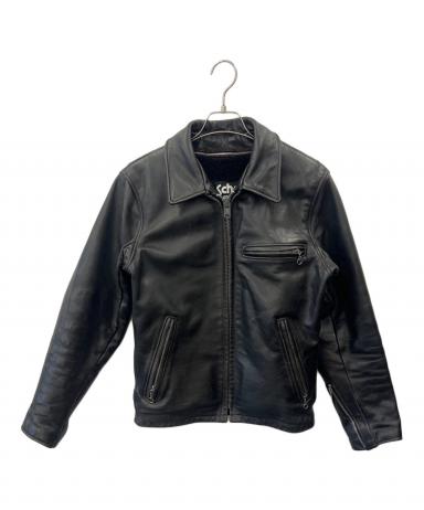 Schott ブラック ライダースジャケット Lサイズ 中古・古着通販】Schott (ショット) シングルライダース
