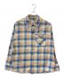 MONCLER（モンクレール）の古着「MONCLER　バックロゴフランネルシャツ」｜ブルー×ベージュ