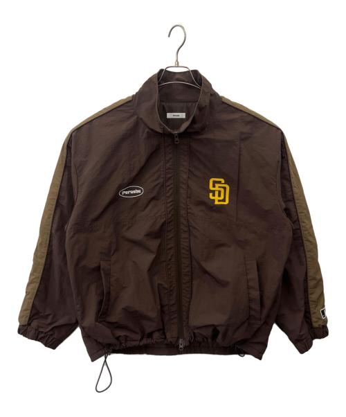 PERUSHU（ペルーシュ）Perushu (ペルーシュ) MLB (エムエルビー) Perushu× MLB ナイロンジャケット ブラウン サイズ:Mの古着・服飾アイテム