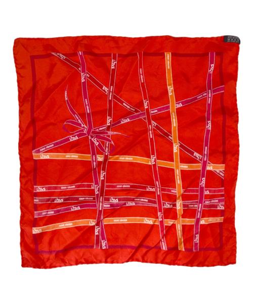 HERMES（エルメス）HERMES (エルメス) HERMES　シルクスカーフ　リボン柄 オレンジの古着・服飾アイテム