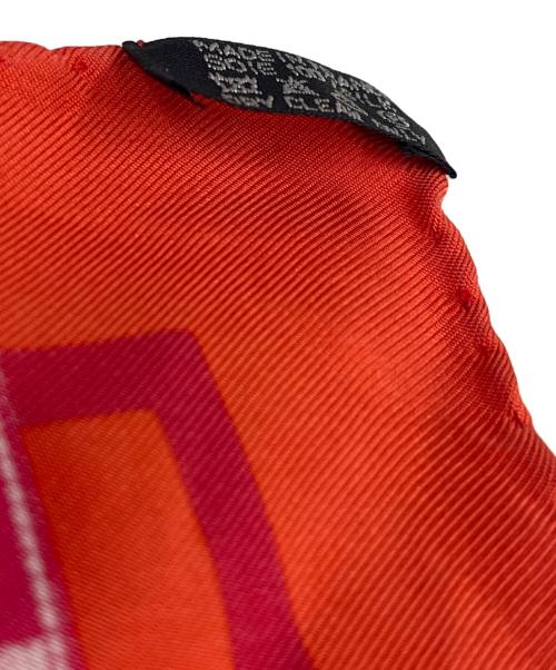 HERMES（エルメス）HERMES (エルメス) HERMES　シルクスカーフ　リボン柄 オレンジの古着・服飾アイテム