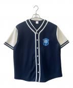 READY TO BE' IN JAPANレディトゥビーインジャパン）の古着「TWICE 5TH WORLD TOUR 'READY TO BE' IN JAPAN　ユニフォームシャツ」｜ネイビー×ホワイト