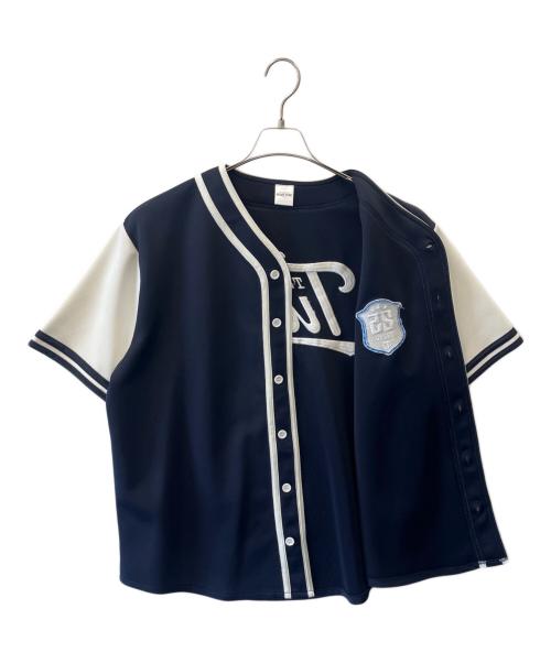 READY TO BE' IN JAPAN（レディトゥビーインジャパン）READY TO BE' IN JAPAN (レディトゥビーインジャパン) TWICE 5TH WORLD TOUR 'READY TO BE' IN JAPAN　ユニフォームシャツ ネイビー×ホワイト サイズ:記載なしの古着・服飾アイテム