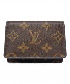 LOUIS VUITTONルイ ヴィトン）の古着「アンヴェロップ・カルト・ドゥ・ヴィジット　モノグラム 　カードケース」｜ブラウン
