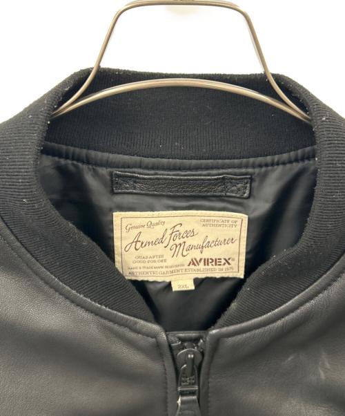 AVIREX（アヴィレックス）AVIREX (アヴィレックス) AVIREX 　40th ANNIV LEATHER MA-1 STREAK EAGLE 　MA-1レザージャケット ブラック サイズ:2XLの古着・服飾アイテム