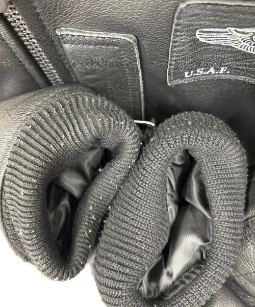 AVIREX（アヴィレックス）AVIREX (アヴィレックス) AVIREX 　40th ANNIV LEATHER MA-1 STREAK EAGLE 　MA-1レザージャケット ブラック サイズ:2XLの古着・服飾アイテム