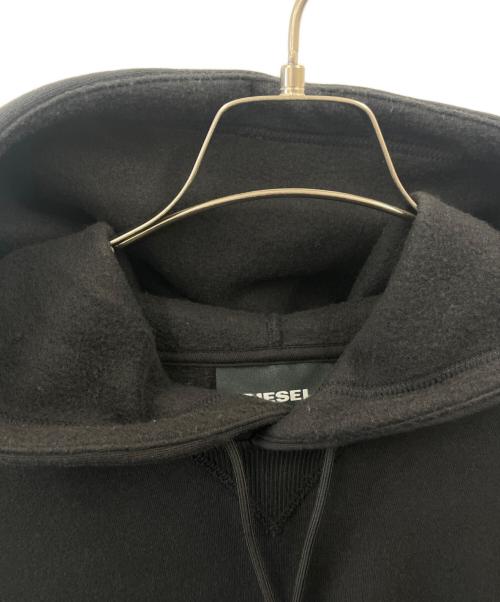 DIESEL（ディーゼル）DIESEL (ディーゼル) DIESEL ループタイ付裏起毛プルオーバーパーカー ブラック サイズ:Lの古着・服飾アイテム