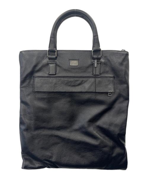 DOLCE & GABBANA（ドルチェ＆ガッバーナ）DOLCE & GABBANA (ドルチェ＆ガッバーナ) DOLCE & GABBANA　レザートートバッグ ブラックの古着・服飾アイテム