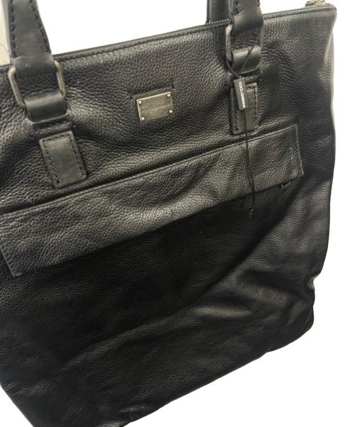 DOLCE & GABBANA（ドルチェ＆ガッバーナ）DOLCE & GABBANA (ドルチェ＆ガッバーナ) DOLCE & GABBANA　レザートートバッグ ブラックの古着・服飾アイテム