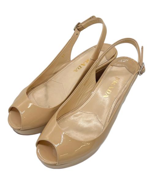 PRADA（プラダ）PRADA (プラダ) PRADA 厚底サンダル ベージュ サイズ:37の古着・服飾アイテム