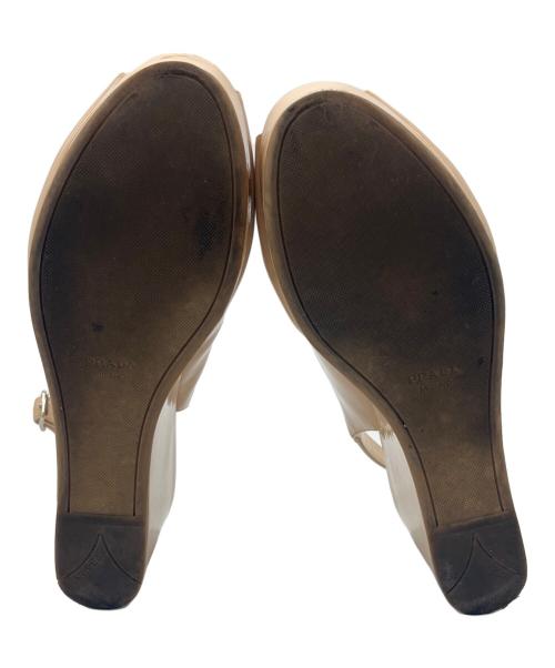 PRADA（プラダ）PRADA (プラダ) PRADA 厚底サンダル ベージュ サイズ:37の古着・服飾アイテム