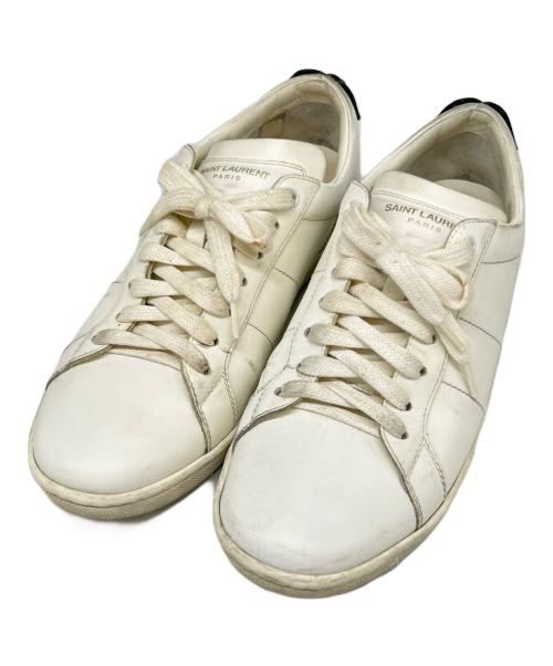 Saint Laurent Paris（サンローランパリ）Saint Laurent Paris (サンローランパリ) Saint Laurent Paris　リップスレザースニーカー ホワイト サイズ:40の古着・服飾アイテム