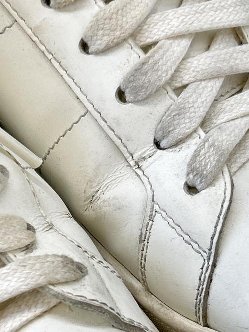 Saint Laurent Paris（サンローランパリ）Saint Laurent Paris (サンローランパリ) Saint Laurent Paris　リップスレザースニーカー ホワイト サイズ:40の古着・服飾アイテム