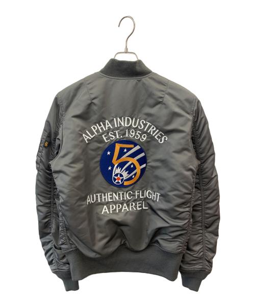 ALPHA（アルファ）ALPHA (アルファ) ALPHA 　MA-1ジャケット グレー サイズ:Ｍの古着・服飾アイテム