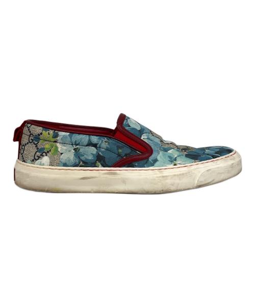 GUCCI（グッチ）GUCCI (グッチ) GUCCI  GGブルームス スリッポン ブルー×レッド サイズ:38の古着・服飾アイテム