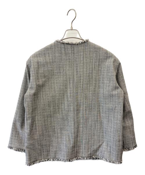 PLST（プラステ）PLST (プラステ) PLST ツイードメタルボタンジャケット グレー サイズ:Mの古着・服飾アイテム