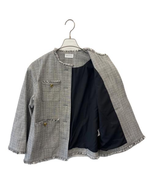 PLST（プラステ）PLST (プラステ) PLST ツイードメタルボタンジャケット グレー サイズ:Mの古着・服飾アイテム