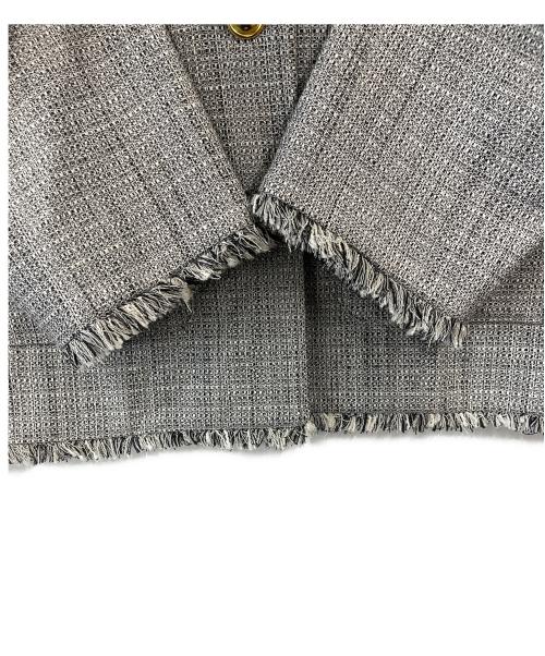 PLST（プラステ）PLST (プラステ) PLST ツイードメタルボタンジャケット グレー サイズ:Mの古着・服飾アイテム