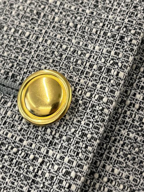 PLST（プラステ）PLST (プラステ) PLST ツイードメタルボタンジャケット グレー サイズ:Mの古着・服飾アイテム