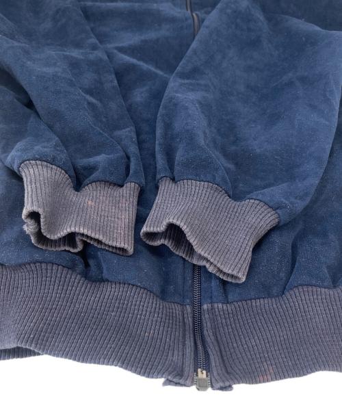 adidas（アディダス）adidas (アディダス) adidas 70-80sトラックジャケット　ベロア ネイビー×ホワイト サイズ:イギリス Lの古着・服飾アイテム