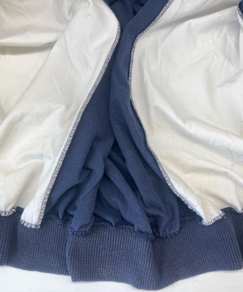 adidas（アディダス）adidas (アディダス) adidas 70-80sトラックジャケット　ベロア ネイビー×ホワイト サイズ:イギリス Lの古着・服飾アイテム