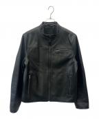 COACHコーチ）の古着「COACH　シングルライダースジャケット」｜ブラック