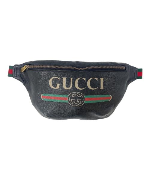 GUCCI（グッチ）GUCCI (グッチ) GUCCI　シェリーライン　ウエストバッグ ブラックの古着・服飾アイテム