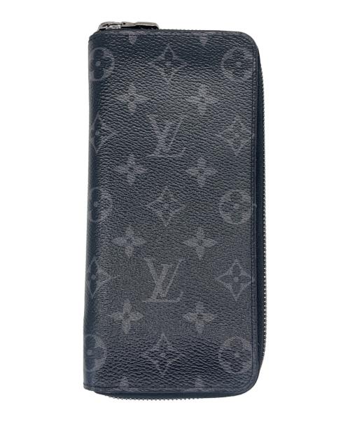 LOUIS VUITTON（ルイ ヴィトン）LOUIS VUITTON (ルイ ヴィトン) LOUIS VUITTON　モノグラム・エクリプス　ジッピーウォレット・ヴェルティカル ブラック×グレーの古着・服飾アイテム