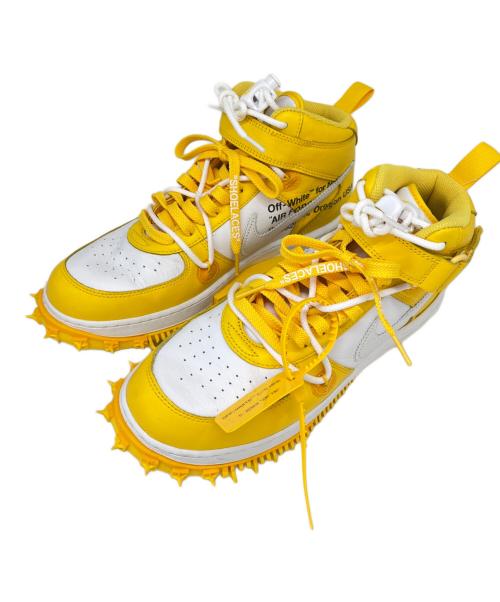 NIKE（ナイキ）NIKE (ナイキ) OFFWHITE (オフホワイト) NIKE× OFFWHITE Air Force 1 Mid SP LTHR  ハイカットスニーカー ホワイト×イエロー サイズ:28.5の古着・服飾アイテム