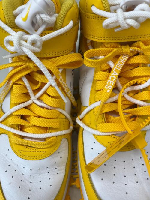 NIKE（ナイキ）NIKE (ナイキ) OFFWHITE (オフホワイト) NIKE× OFFWHITE Air Force 1 Mid SP LTHR  ハイカットスニーカー ホワイト×イエロー サイズ:28.5の古着・服飾アイテム