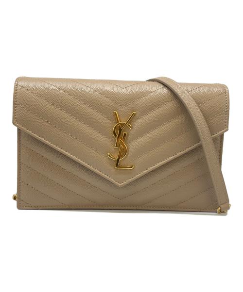 Saint Laurent Paris（サンローランパリ）Saint Laurent Paris (サンローランパリ) Saint Laurent Paris　チェーンショルダーバッグ ベージュの古着・服飾アイテム