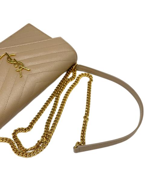 Saint Laurent Paris（サンローランパリ）Saint Laurent Paris (サンローランパリ) Saint Laurent Paris　チェーンショルダーバッグ ベージュの古着・服飾アイテム