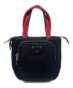 PRADAプラダ）の古着「PRADA  TESSUTO POCKET  2WAYバッグ」｜ブラック×レッド