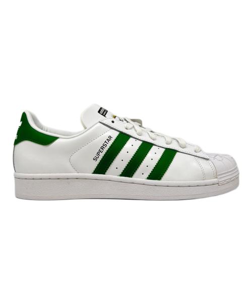 adidas（アディダス）adidas (アディダス) NIGO SUPERSTAR NIGO BEAR　ローカットスニーカー ホワイト×グリーン サイズ:26.5の古着・服飾アイテム