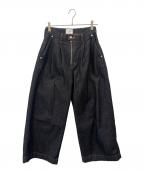 Wrangler×CAMPHOR WOODラングラー×カンファーウッド）の古着「Wrangler CAMPHOR WOOD　タックデニムパンツ」｜ブラック