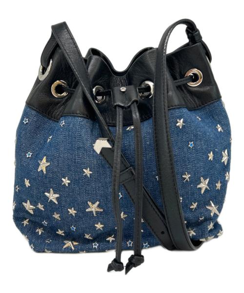 JIMMY CHOO（ジミーチュウ）JIMMY CHOO (ジミーチュウ) JIMMY CHOO　ショルダーバッグ ブラック×ブルーの古着・服飾アイテム