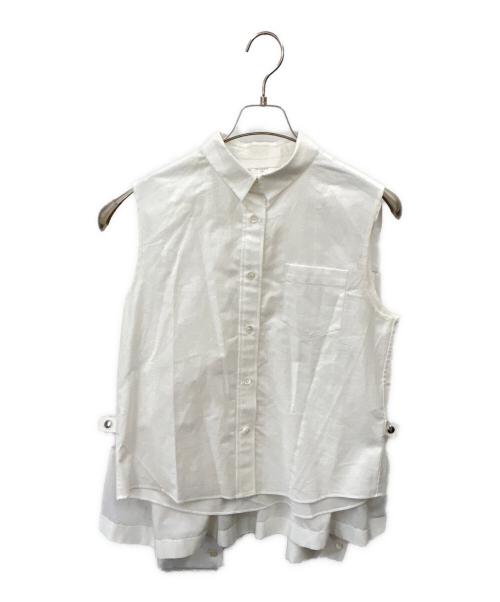 sacai（サカイ）sacai (サカイ) レイヤードダブルワイドシャツ ホワイト サイズ:３の古着・服飾アイテム