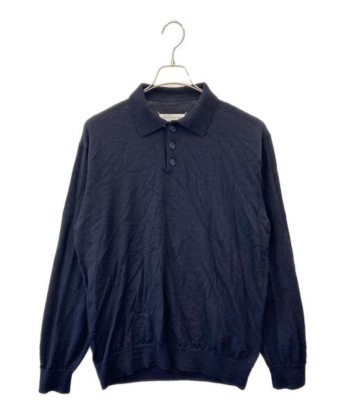 Maison Margiela（メゾンマルジェラ）Maison Margiela (メゾンマルジェラ) Maison Margiela　ニットポロシャツ ネイビー サイズ:Ｓの古着・服飾アイテム