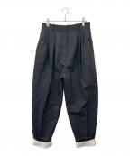 CELINEセリーヌ）の古着「CELINE　フィービー期 モヘア×ウール スラックス パンツ」｜ブラック