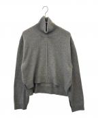 CELINEセリーヌ）の古着「CELINE　カシミヤ混ウール タートルネック チェンキーニット」｜グレー
