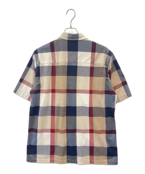 CRESTBRIDGE（クレストブリッジ）CRESTBRIDGE (クレストブリッジ) CRESTBRIDGE　半袖シャツ ベージュ×ネイビー サイズ:Lの古着・服飾アイテム